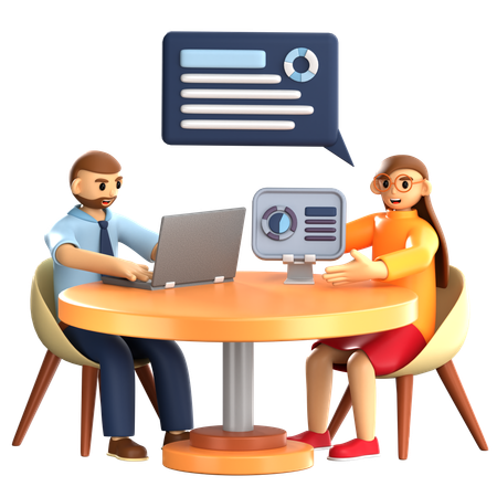 Reunião com cliente  3D Icon