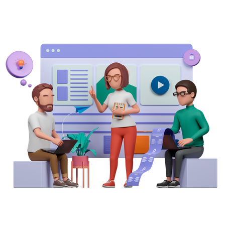 Reunião de equipe  3D Icon