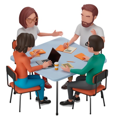 Reunião de equipe  3D Icon