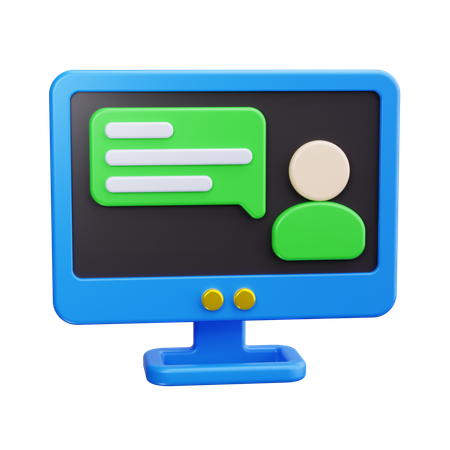 Reunião on-line  3D Icon