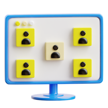 Reunião on-line  3D Icon