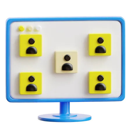 Reunião on-line  3D Icon