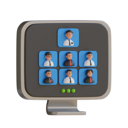 Reunião on-line  3D Icon