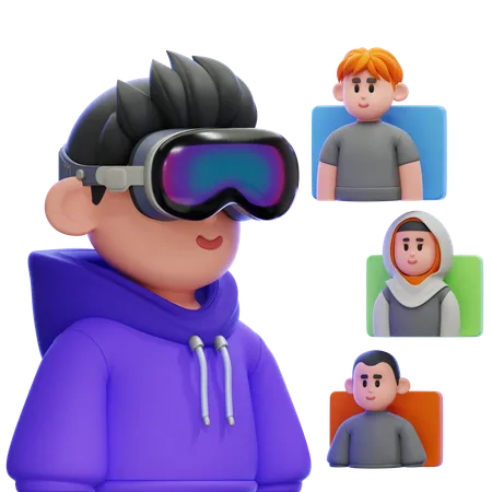 Reunião Virtual  3D Icon