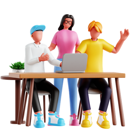 Réunion d'affaires avec des gens  3D Illustration