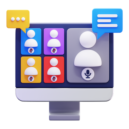 Reunión en línea  3D Icon