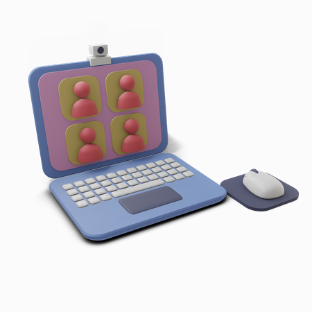 Reunión en línea  3D Icon