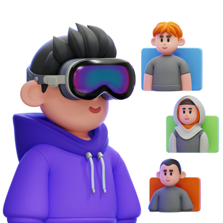 Reunión Virtual  3D Icon