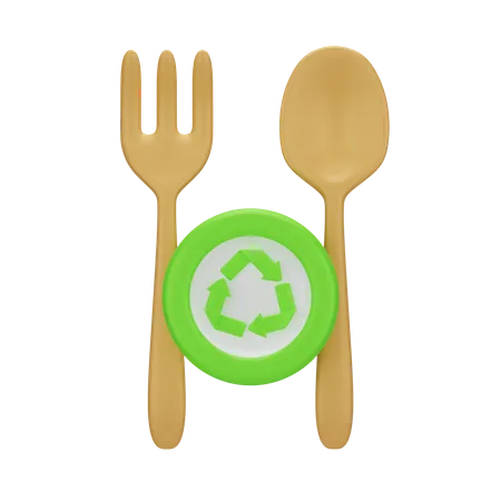 Reusable Cutlery 3 D Go Green 3D Icon