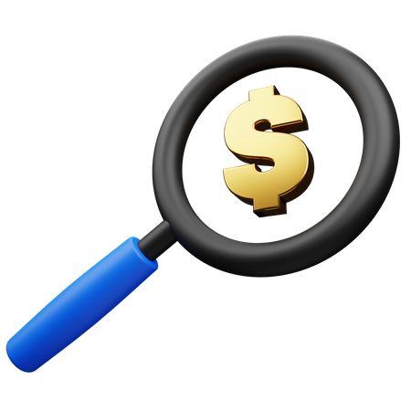 Recherche d'argent de revenu  3D Icon