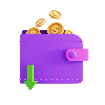 Transaction de revenus et portefeuille électronique  3D Illustration