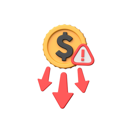 Revenue drop  3D Icon