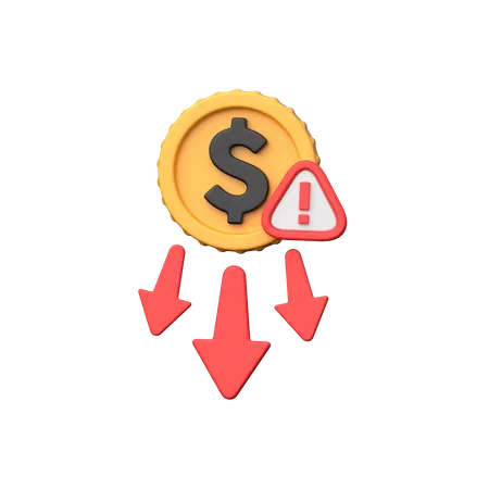 Revenue drop  3D Icon