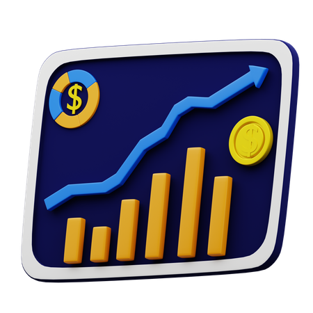 Revenue Graphic Charts  3D Icon