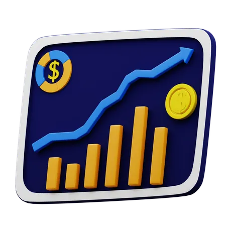 Revenue Graphic Charts  3D Icon