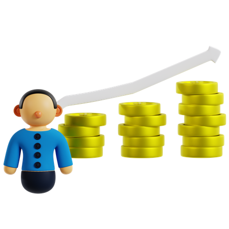 Revenue Growth Visualization  3D Icon
