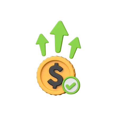Revenue Increase 3 D Icon Representing Growth In Income Or Earnings Symbolizing Financial Success Progress And Improved Business Performance 3D Icon
