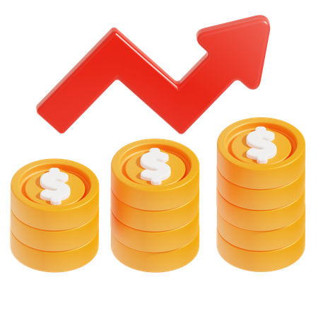 収益増加  3D Icon