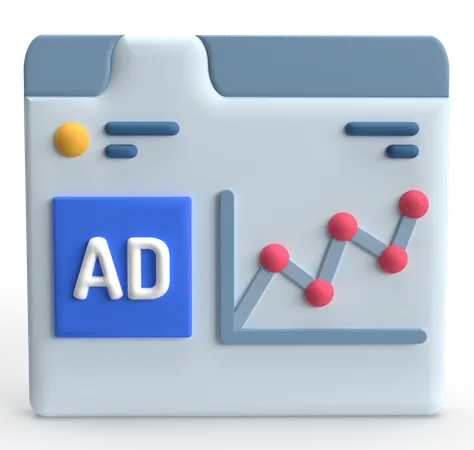 Revenus publicitaires  3D Icon