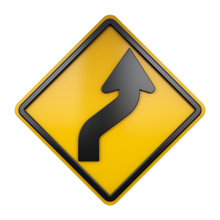 Reverse Curve Sign  3D Icon
