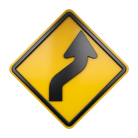 Reverse Curve Sign  3D Icon