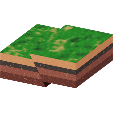 Reverse Fault in Earth's Crust  3D Icon