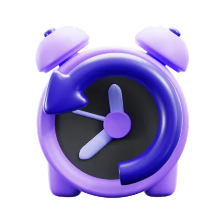 Reverse Time Clock Arrow  3D Icon