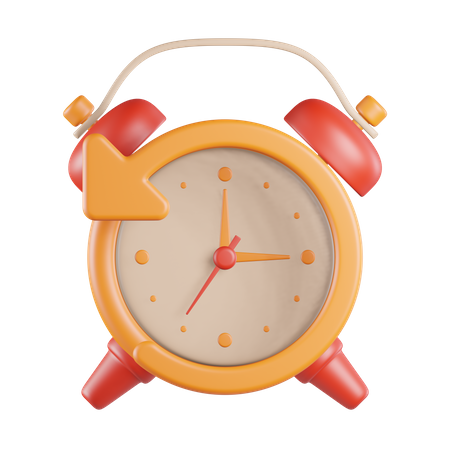 Reverse Time Clock Arrow  3D Icon