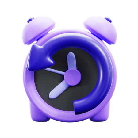 Reverse Time Clock Arrow  3D Icon
