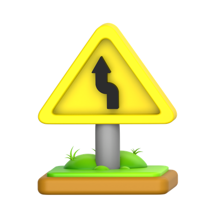 Reverse turn left Sign  3D Icon