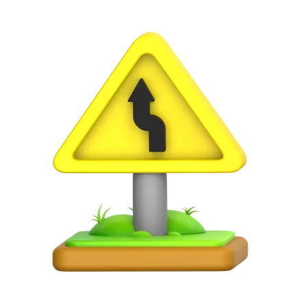 Reverse turn left Sign  3D Icon