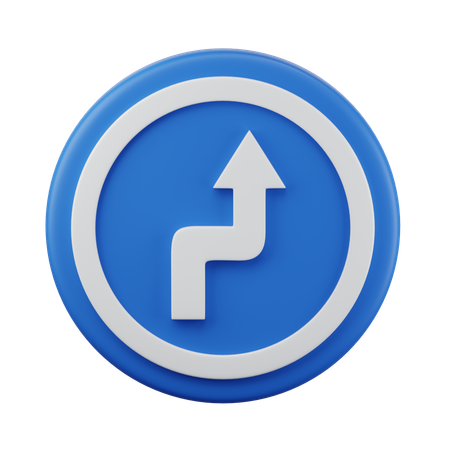 Reverse turn right Sign 3D Icon  3D Icon
