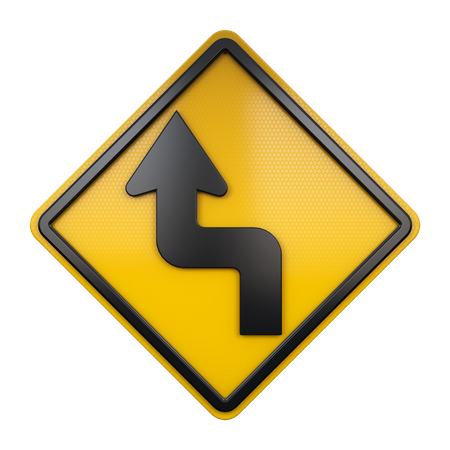 Reverse Turn Sign  3D Icon