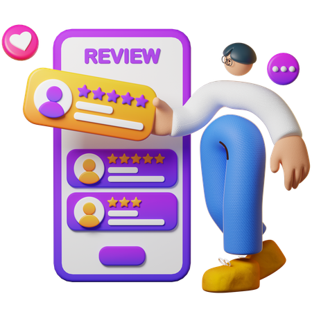 Review Application Rating  3D Illustration