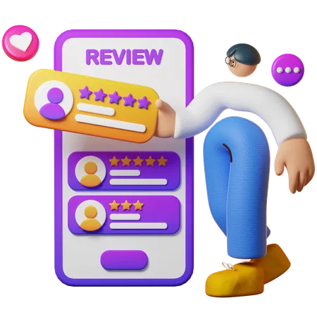 Review Application Rating  3D Illustration