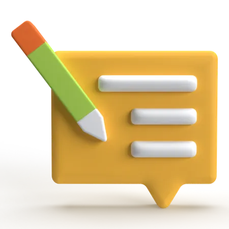 Review Write  3D Icon