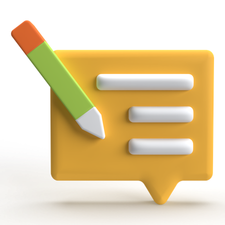 Review Write  3D Icon