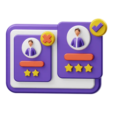 Reviewing candidate profile  3D Illustration