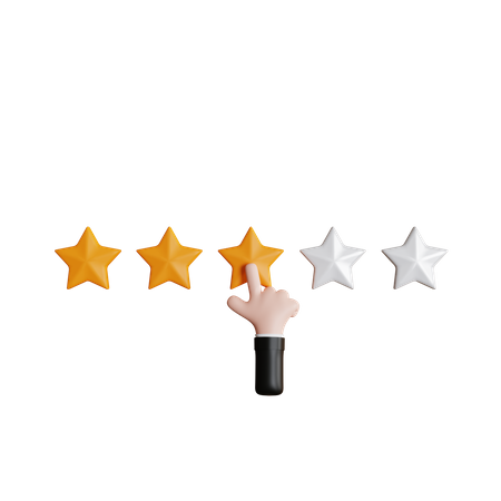 Revisão de três estrelas  3D Icon