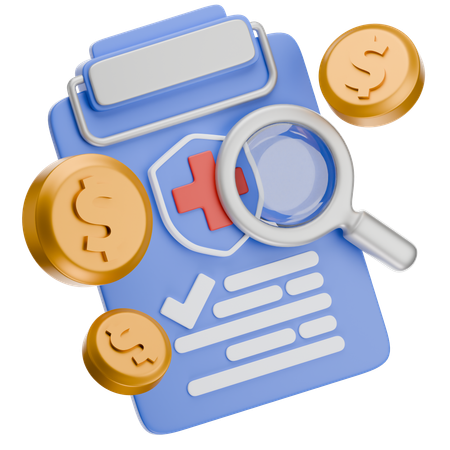 Revisão do plano de seguro  3D Icon