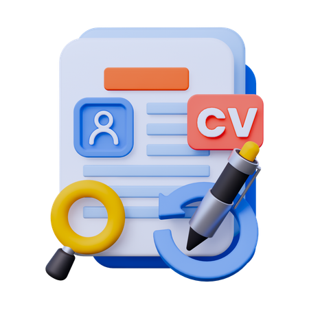Révision de CV et de curriculum vitae  3D Icon