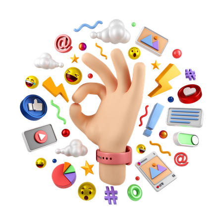 Revisión de marketing en redes sociales  3D Icon