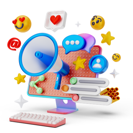Revisión de navegación en redes sociales  3D Icon