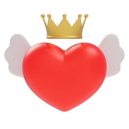 Rey corazon  3D Icon