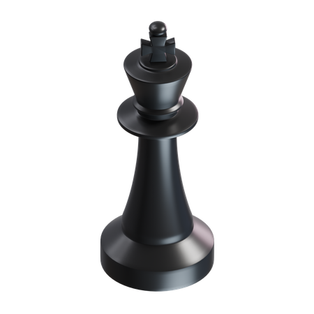 Pieza de ajedrez rey negro  3D Icon