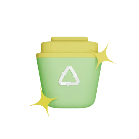 Lata de lixo reciclável  3D Icon