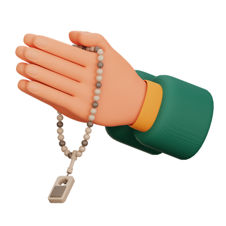 Rezar com tasbih  3D Icon