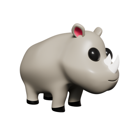 Rhinocéros  3D Icon