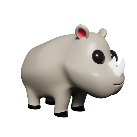 Rhinocéros  3D Icon