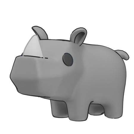 Rhinocéros  3D Icon